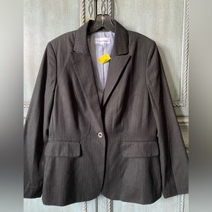 Calvin Klein charcoal gray pinstripe jacket